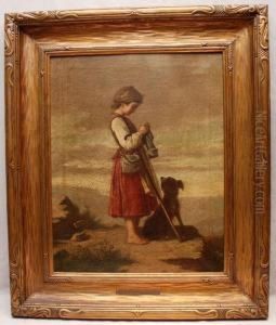 Girl On Shore With Dog Girl On Shore With Dog