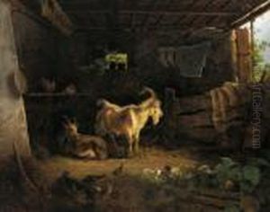 Attribuito A Scena Nella Stalla by Carl Pischinger