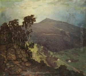 A Mountainous Landscape by Josef Pisecky