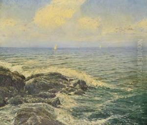 A Sea With Yachts by Josef Pisecky