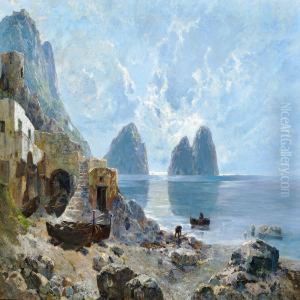 The Rocky Coast Of Capri With The Faraglioni In Morninglight by Enrico Ulrico Pistilli /