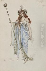 Original Costumes Designs For Bluebell In Fairyland by William John Charles Pitcher