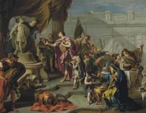 Scipio Paying Homage To Mars by Giovanni Battista Pittoni the younger