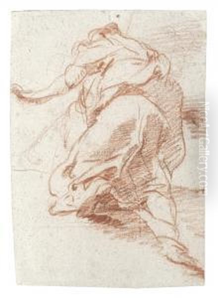 Recto: Study Of A Kneeling Figure, Seen From Behind - view 1
