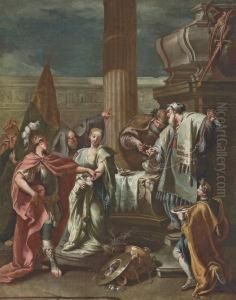 The Sacrifice Of Polyxena by Giovanni Battista Pittoni the younger