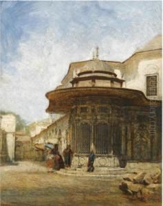 An Ottoman Kiosk On Alemdar Caddesi, Constantinople by Theodor Pixis