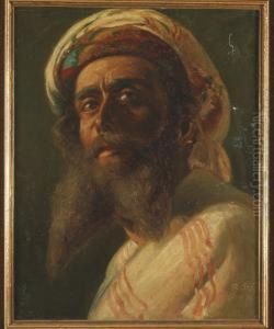 Portrait D'homme Au Turban by Theodor Pixis