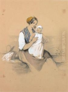 "mujer Con Nino" by Eusebio Planas