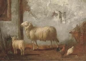 Sheep In The Stable by Pieter Plas