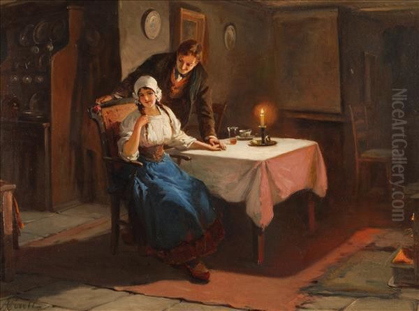 A Couple In A Candlelit Interior - view 1