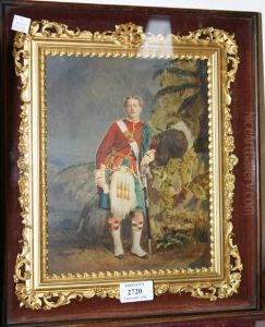 A Late 19th Century Overpainted Photograph Of A Scottish Military Gentleman