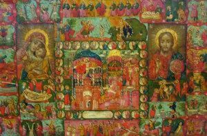 Depicting The Life Of Christ And The Holy Sites,,oil On Canvas, 89x126.5cm., (unframed)