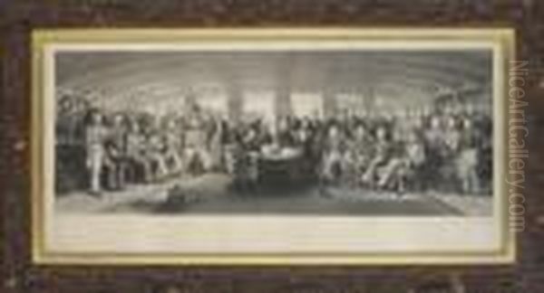 The Signing And Sealing Of The Treaty Of Nanking In The State Cabin Of H.m.s. Cornwallis, 29th August, 1842, By John Burnett - view 1