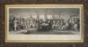 The Signing And Sealing Of The Treaty Of Nanking In The State Cabin Of H.m.s. Cornwallis, 29th August, 1842, By John Burnett by Platt, Captain John