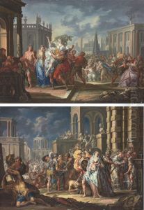 The Rape Of The Sabine Women; And The Intervention Of The Sabinewomen by Johann Georg Platzer