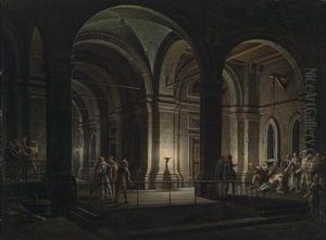 Fantastic Prison Architecture With Figures In 17th-century Costumes Fantastic Prison Architecture With Figures In 17th-century Costumes