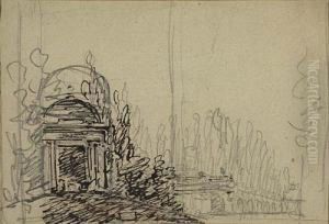 Study Of A Garden With A Cupola And Loggia Study Of A Garden With A Cupola And Loggia