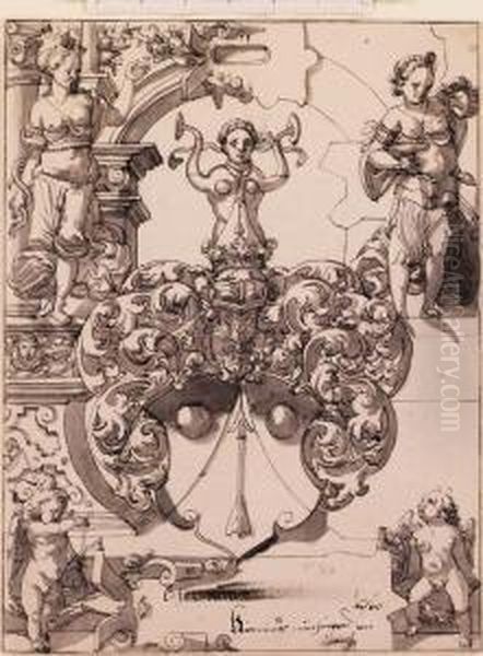 Design For An Armorial Stained Glass Window - view 1