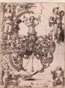 Design For An Armorial Stained Glass Window by Hans Jakob Plepp