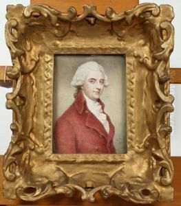 A Pair Of Portrait Miniatures Of A Lady And A Gentleman. by Andrew Plimer
