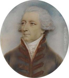 Oval Half-portrait Of A Man. by Andrew Plimer