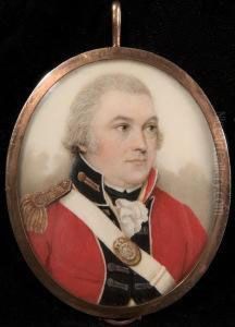 A Portrait Of A Gentleman, Believed To Be Colonel Hastie, In Scarlet Uniform, Possibly That Of The 7th Foot (royal Fusiliers) by Nathaniel Plimer
