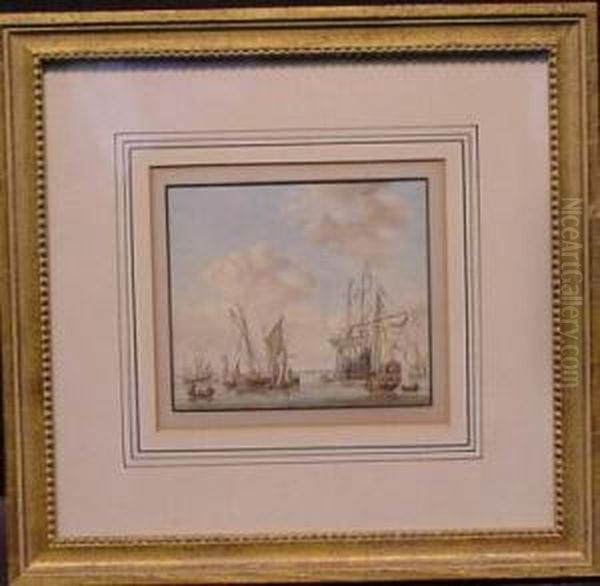 Shipping In Harbor, After Willem Van De Velde - view 1