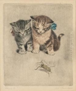 Zehn Katzen- Und Kinderportraits by Meta Pluckebaum