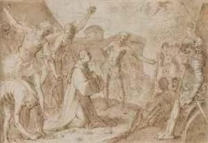 Le Martyre De Saint Etienne by Bernardino Barbatelli Poccetti