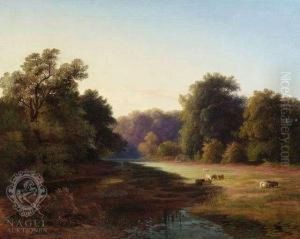 Summery Landscape With Cattle Summery Landscape With Cattle