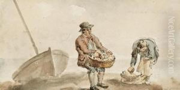 Fishermen Unloading The Catch On The Beach - view 1