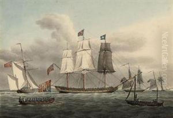 King George Iv Being Rowed Out To Board The Royal Yacht - view 1