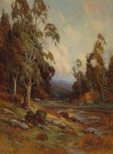 Stream Through Lush Autumnal Valley by Alexis Matthew Podchernikoff