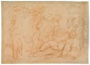 Bacchanal Mit Dem Trunkenen Silenius by Giovanni Andrea Podesta