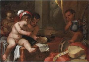 Putti Come Allegoria Della Musica by Giovanni Andrea Podesta