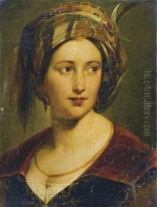 Busto Di Giovane Donna In Costume Orientale