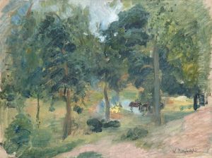 Pejzaz Ze Stawem by Wladyslaw Podkowinski