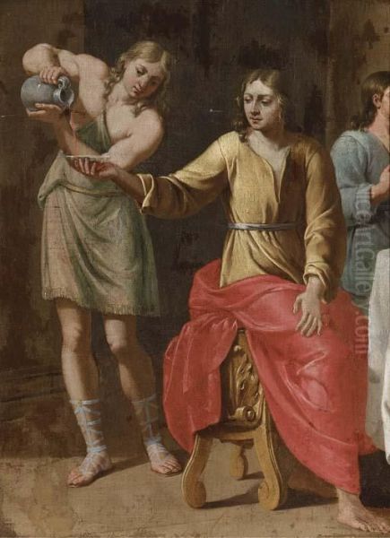 A Servant Pouring Wine In An Interior: A Fragment - view 1