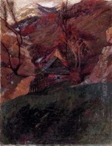 The Valley Of The River Vag by Ferencz Pogany
