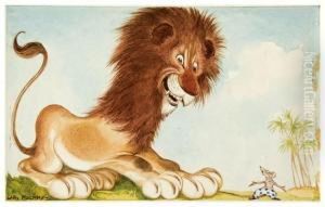 The Lion And The Mouse by Willy Andrew Pogany