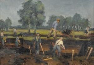 Arbeiter Auf Dem Feld. by Geo Poggenbeek