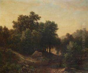 Wooded Landscape With Figures