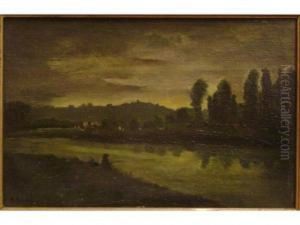 Pecheur Sur La Loue by Auguste Pointelin