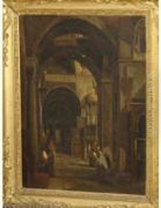 Interieur D'une Eglise En Italie. by Pierre Achille Poirot