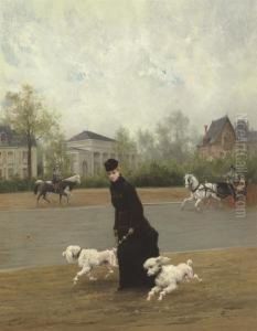 Elegante Au Bois De Bologne by Maurice Poirson