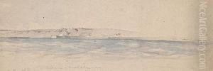 Boulogne Harbour by Pierre Alexandre Poitevin