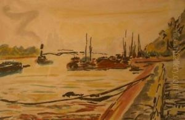 Vue De La Seine, Notre-dame Au Fond - view 1