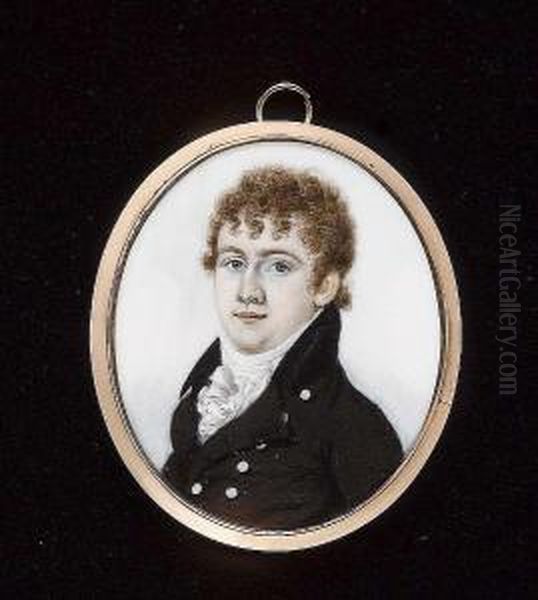 A Gentleman, Called Benjamin Wills Newton (d.1807), Wearing Black Coat With Velvet Collar And White Buttons, Frilled White Chemise And Cravat. - view 1