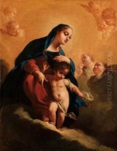 Madonna Col Bambino In Gloria, E Angeli by Francesco Polazzo