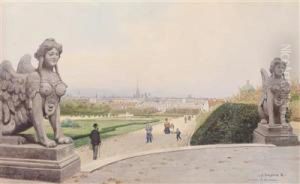 A Panoramic View Of Vienna From The Belvedere by Franz Poledne